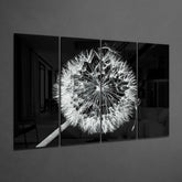 Dandelion 4 Pieces Mega Glass Wall Art (59"x36") | Insigne Art Design.